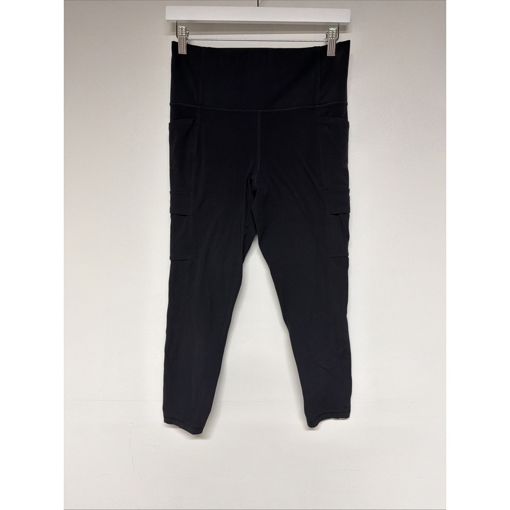 Athleta Salutation Cargo 7/8 Tight Leggings Black Womens Size M Cropped Yoga
